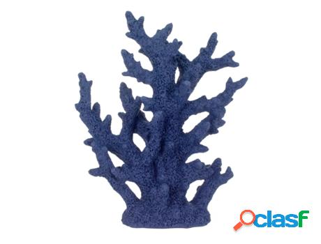 Adorno Coral Mar Azul de Madera 23X8X19cm Figura Marinera