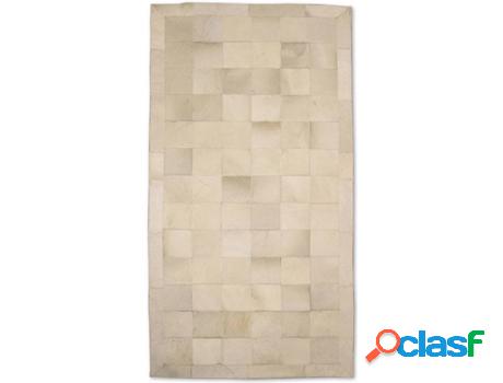 Alfombra ZERIMAR Patchwork (Blanco - 140x70 cm - Piel)