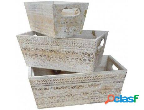 Almacenaje HOGAR Y MÁS Decorativo De Madera Vintage Set