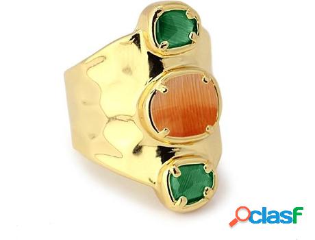 Anillo ANARTXY Cat Eyes Stone (Acero Inoxidable - Dorado,