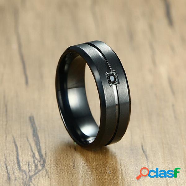Anillos de dedo de moda IP Black Chapado en acero inoxidable