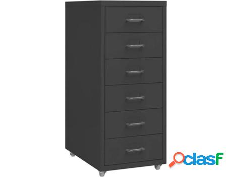 Archivador Móvil VIDAXL Gris Oscuro (28 x 41 x 69 cm -