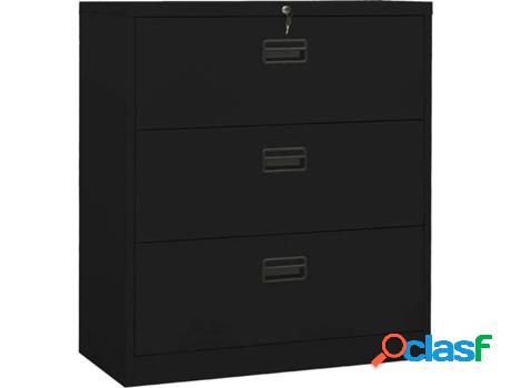 Archivador VIDAXL Negro (90 x 46 x 103 cm - Acero)