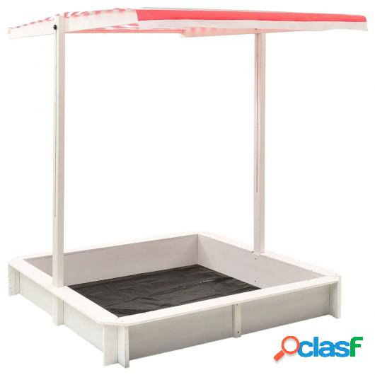Arenero con tejado ajustable madera abeto blanco y rojo UV50