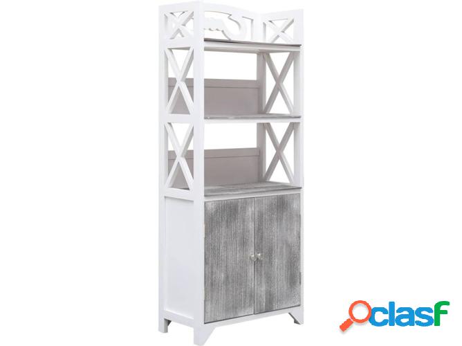 Armario VIDAXL casa baño paulownia Blanco y Gris (46x24x116