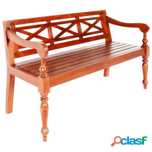 Banco Batavia madera maciza de caoba marrón oscuro 123 cm