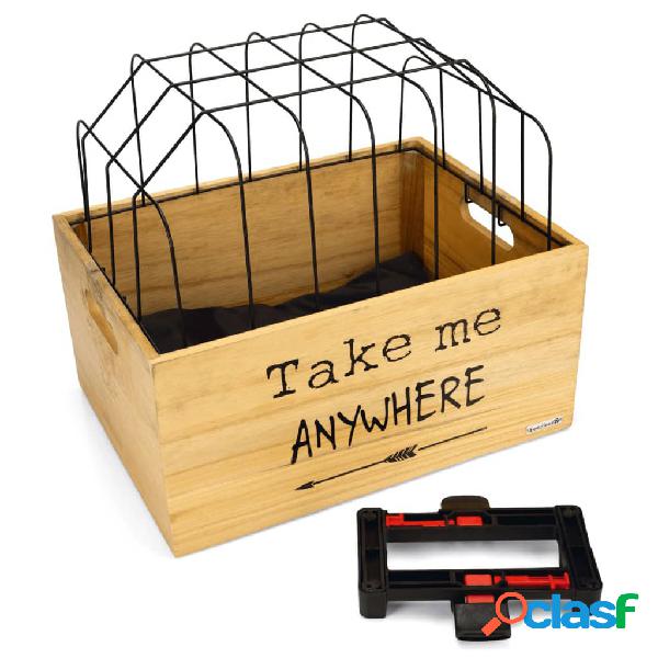 Beeztees Cesta para bicicleta para perros de madera con