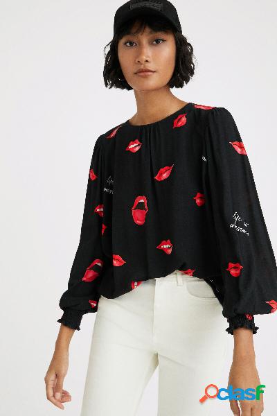 Blusa vaporosa bocas