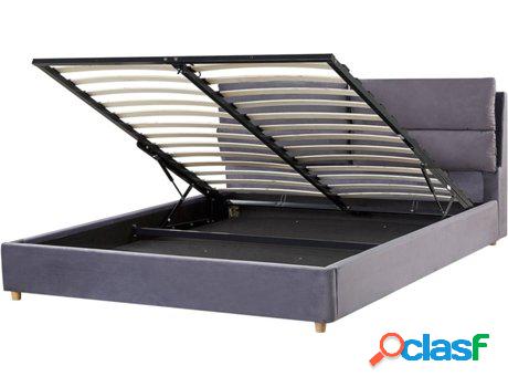 Cama Batilly (Gris - Terciopelo -224x174x105 cm)