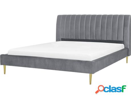 Cama Marville (Gris - Terciopelo -225x202x124 cm)