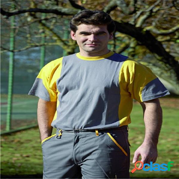 Camiseta Algodón Gris/Amarillo 934 Talla M