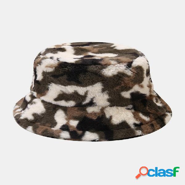 Camuflaje de felpa de piel de conejo sintético unisex