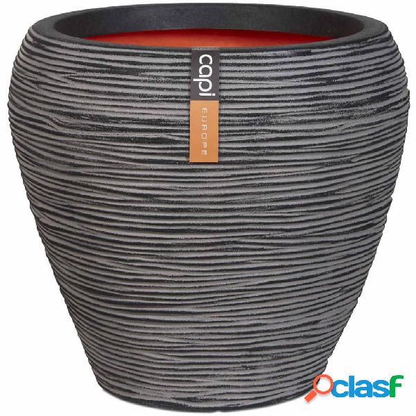Capi Jarrón cónico Nature Rib 42x38 cm gris antracita