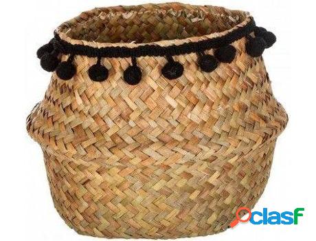 Cesto Organización HOGAR Y MÁS Junco Mimbre Black (mimbre)
