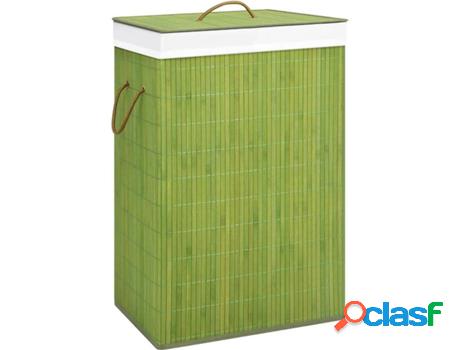 Cesto para Ropa VIDAXL 72 L (Verde - Bambú - 40x30x60 cm)