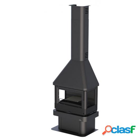 Chimenea Metalica Tres Cristales Con Turbina Modelo