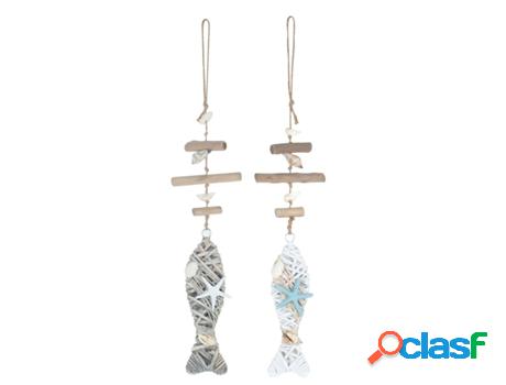 Colgante Peces Madera Deriva Incluye 2 Unidades Decoración