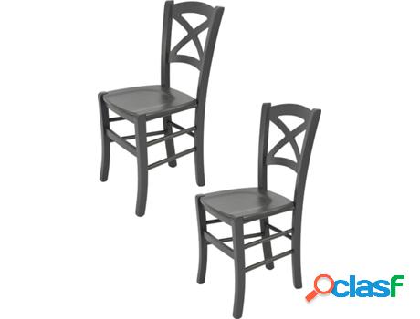 Conjunto de 2 Sillas T M C S Cross (Gris Oscuro - 88x43x46