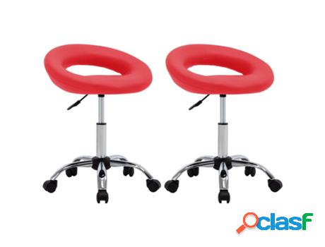 Conjunto de 2 Sillas de Comedor VIDAXL Giratorias (Rojo -