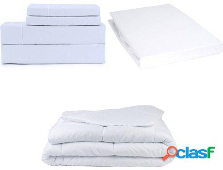 Conjunto de Sábanas, Edredón y Protector MORFEO Blanco