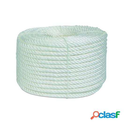 Cuerda Torcida 08Mm Polipropileno Blanco 4 Cabos Hyc 100 Mt
