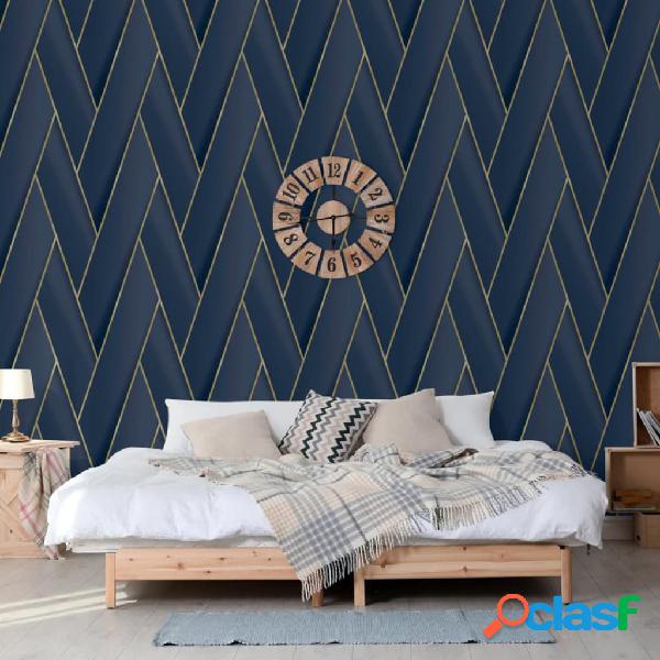 DUTCH WALLCOVERINGS Papel pintado Geometric azul y dorado