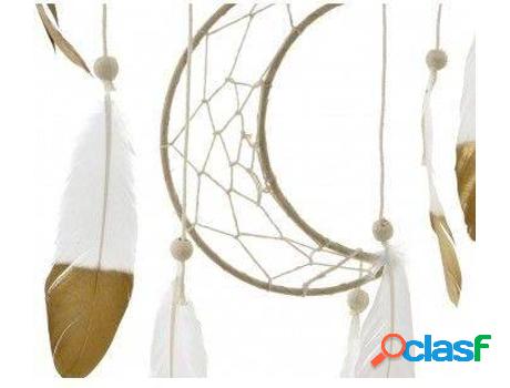 Decoración De Pared HOGAR Y MÁS Pluma ColganteMadera Luna