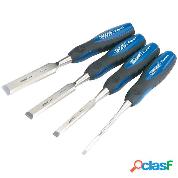 Draper Tools Juego cinceles para madera 4 piezas azul 89726