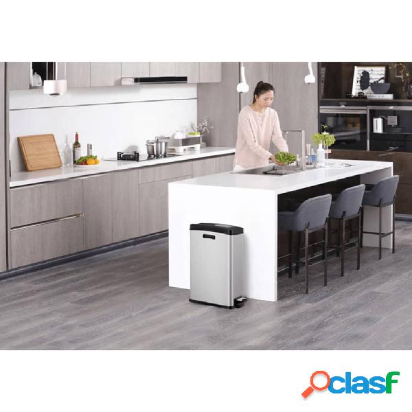 EKO Cubo de basura de pedal Rejoice 30 L plateado mate