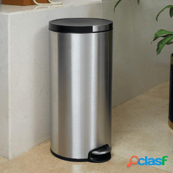 EKO Cubo de pedal Artistic 30 L plateado mate