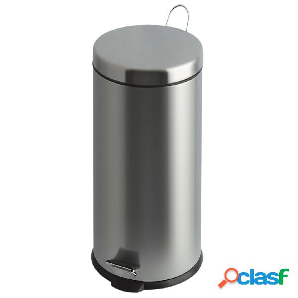 EKO Cubo de pedal Classic 30 L plateado mate