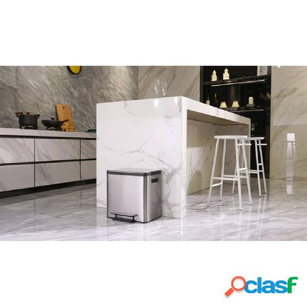 EKO Cubo de pedal EcoCasa 30 L plateado mate