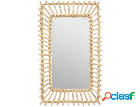 Espejo De Pared HOGAR Y MÁS Decorativo Ratán Rectangular
