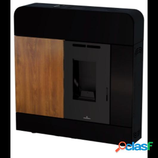 Estufa De Pellet Dora 12Kw Extraplana Negro Brillo Con