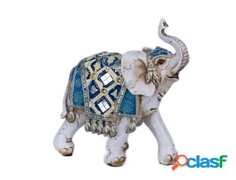 Figura Elefante Blanco de Resina 17X7X16cm Figura de