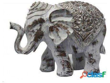 Figura HOGAR Y MÁS Elefante Blanco De La Suerte En Resina