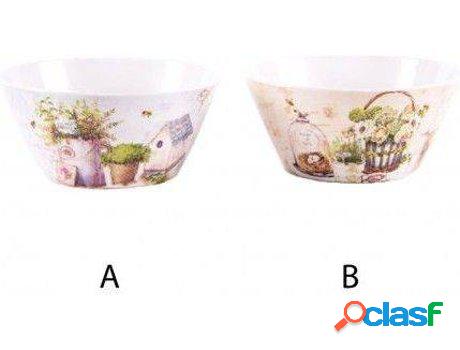 Flor HOGAR Y MÁS Bol Con Ilustracione De Ero Melamina (15x8