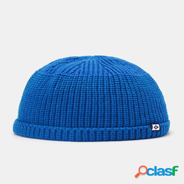 Gorro de punto unisex de Dacron con letras de color sólido