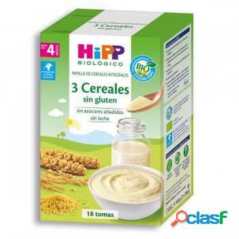 HIPP Papilla Bio de 3 Cereales sin gluten +4M (400 gr)