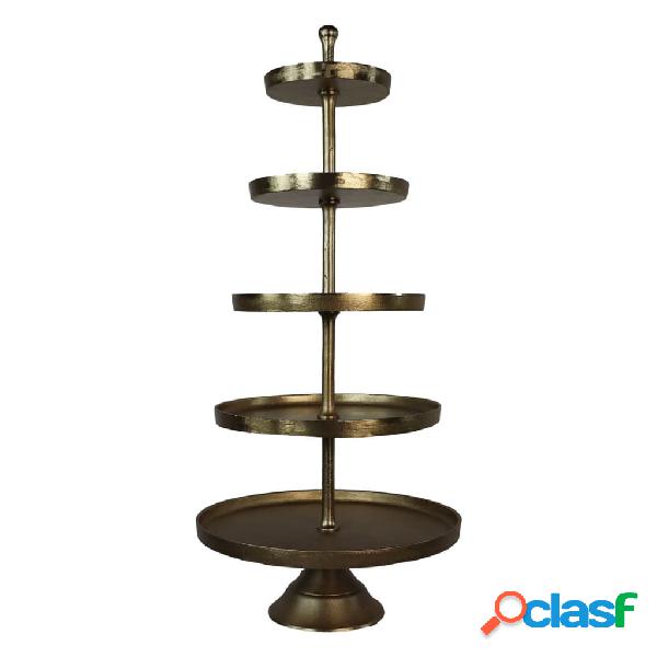 HSM Collection Estantería para servir dorado 90x40x40 cm