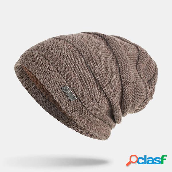 Hombre Invierno Plus Terciopelo a rayas Patrón al aire