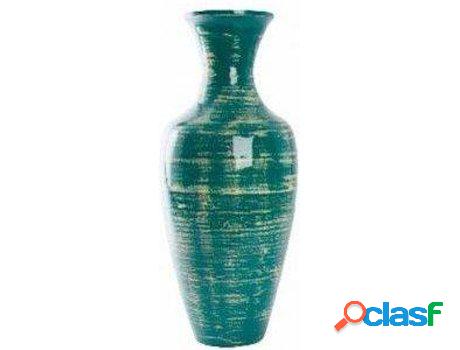 Jarron HOGAR Y MÁS Jarrón De Bambú Azul Envejecido (25 x