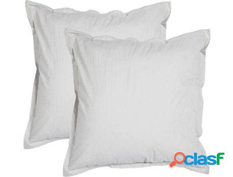 Juego 2 Almohadas MISSUNA Algodón Orgánico Percal (Gris -