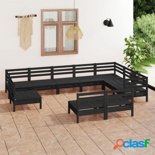 Juego de muebles de jardín 10 pzas madera de pino maciza