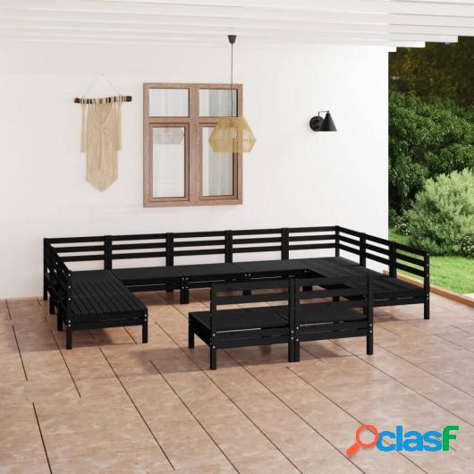 Juego de muebles de jardín 11 pzas madera de pino maciza