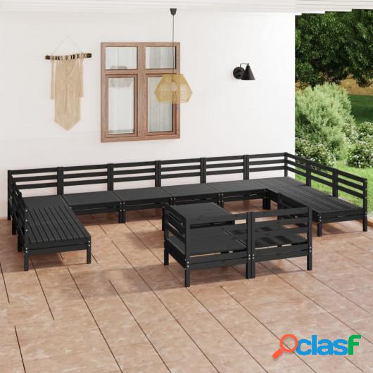 Juego de muebles de jardín 13 pzas madera de pino maciza