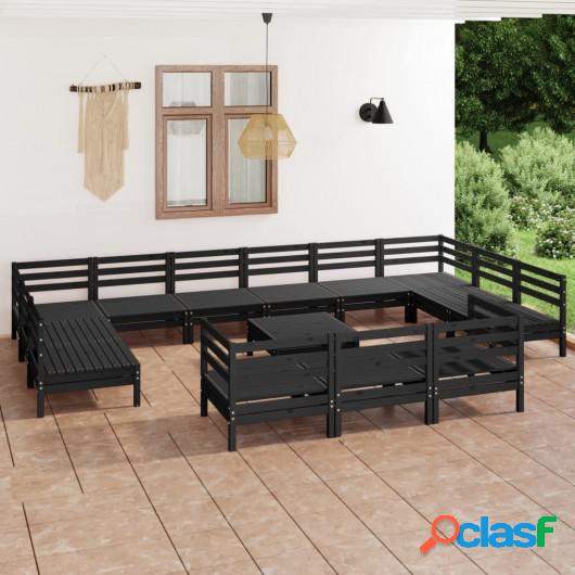 Juego de muebles de jardín 14 pzas madera de pino maciza