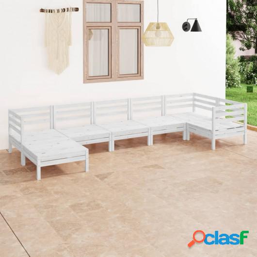 Juego de muebles de jardín 7 piezas madera maciza pino
