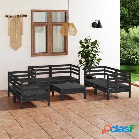 Juego de muebles de jardín 7 pzas madera de pino maciza