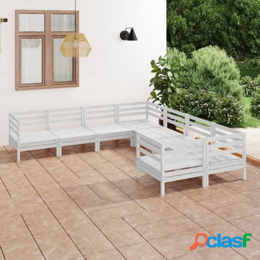 Juego de muebles de jardín 8 piezas madera maciza pino
